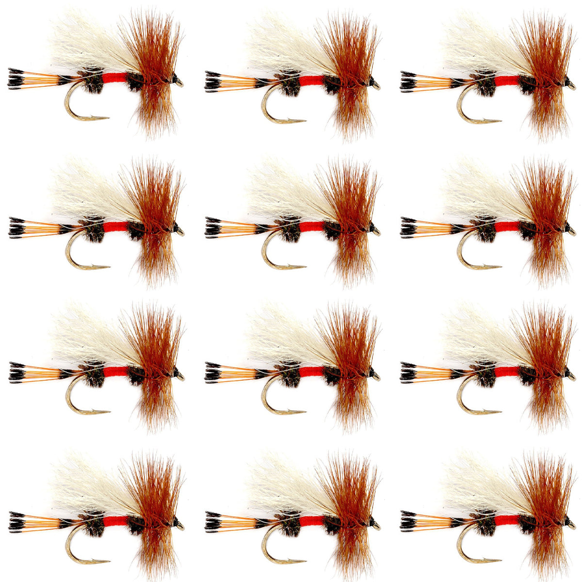 Royal Trude Classic Hair Wing Dry Fly - 1 Dozen Flies Hook Size 12