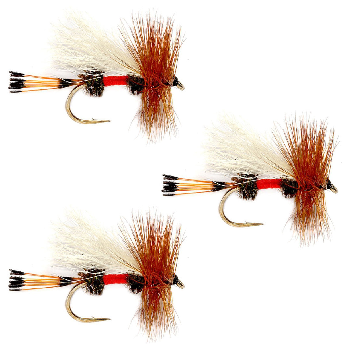 3 Pack Royal Trude Classic Hair Wing Dry Fly - Hook Size 16