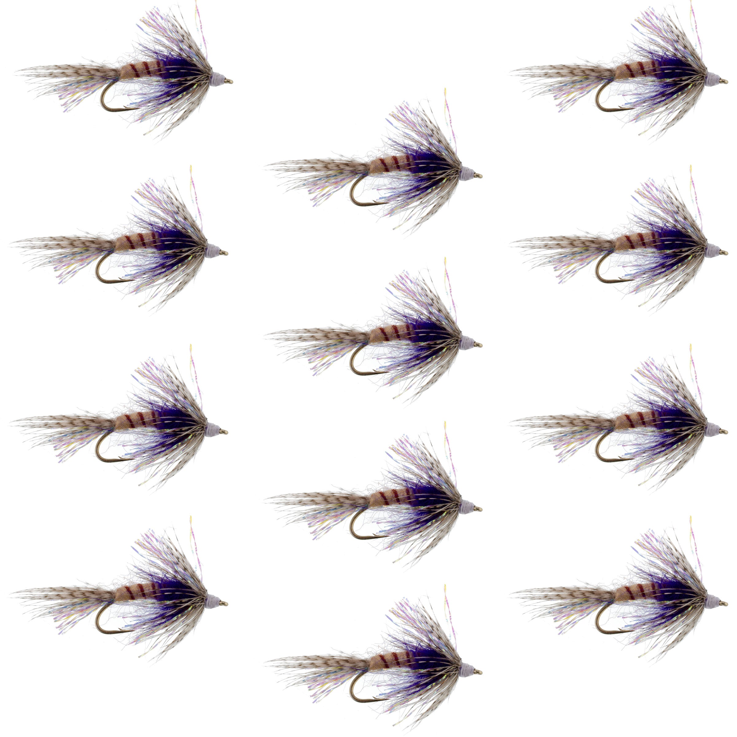 Purple Shakey Bealy Fall Soft Hackle Wet Fly - 1 Dozen Flies Hook Size 10