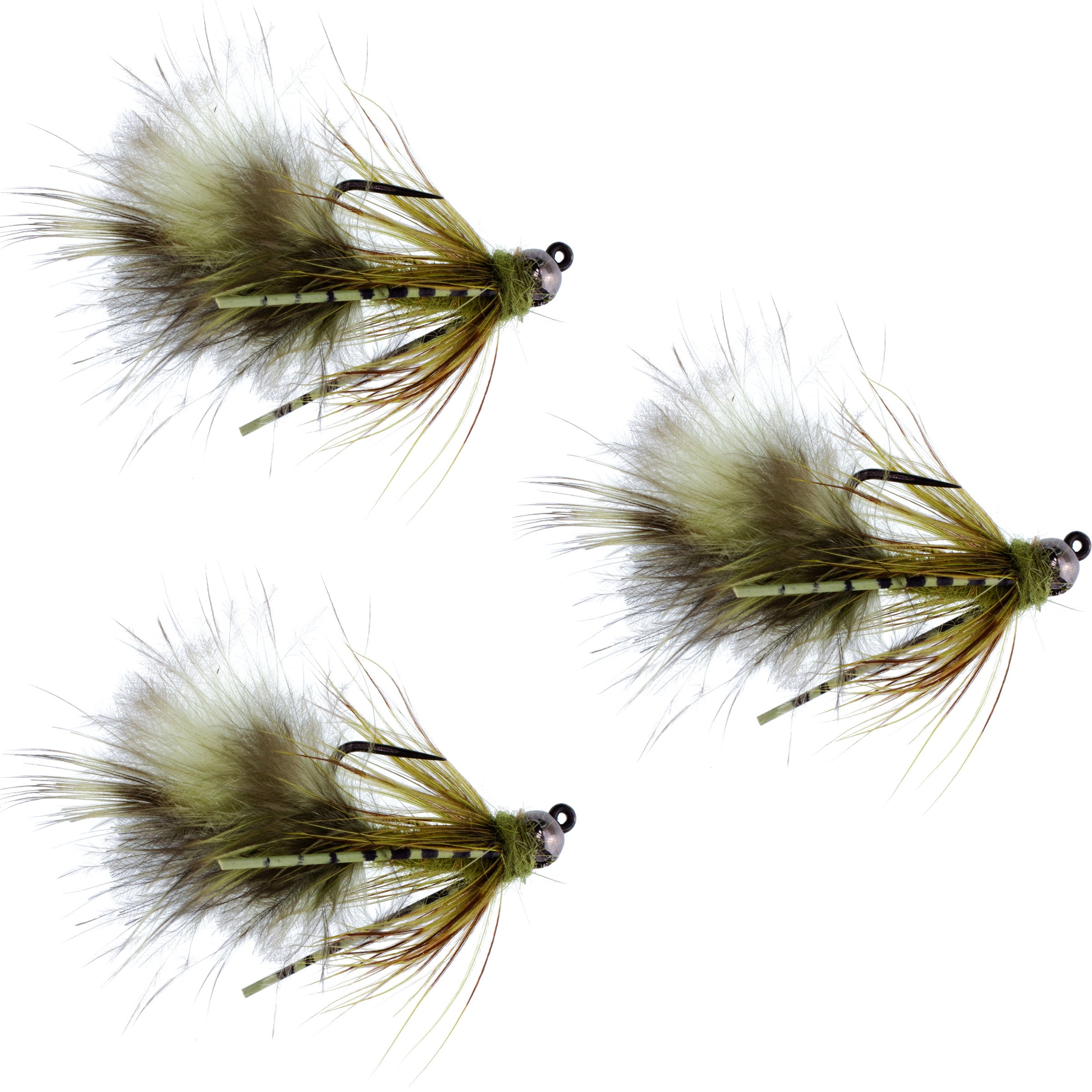 3 Pack Tungsten Bead Tactical Mini Bugger Czech Nymph Euro Nymphing Fly - 3 Flies Size 12