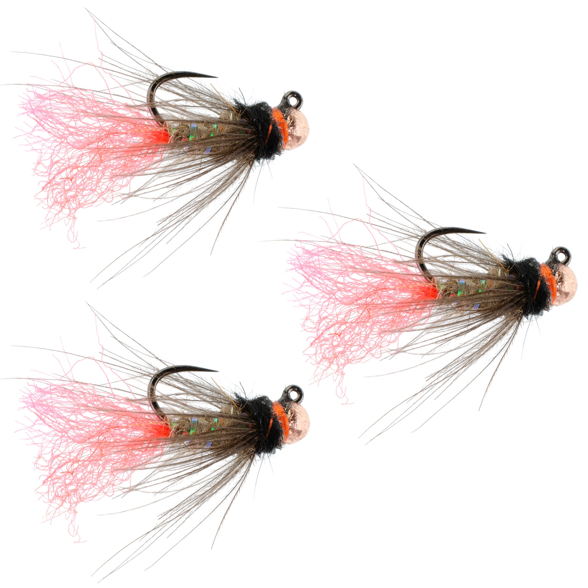 3 Pack Tungsten Bead Jig Tasmanian Devil Tactical Czech Nymph Euro Nymphing Fly - Size 14