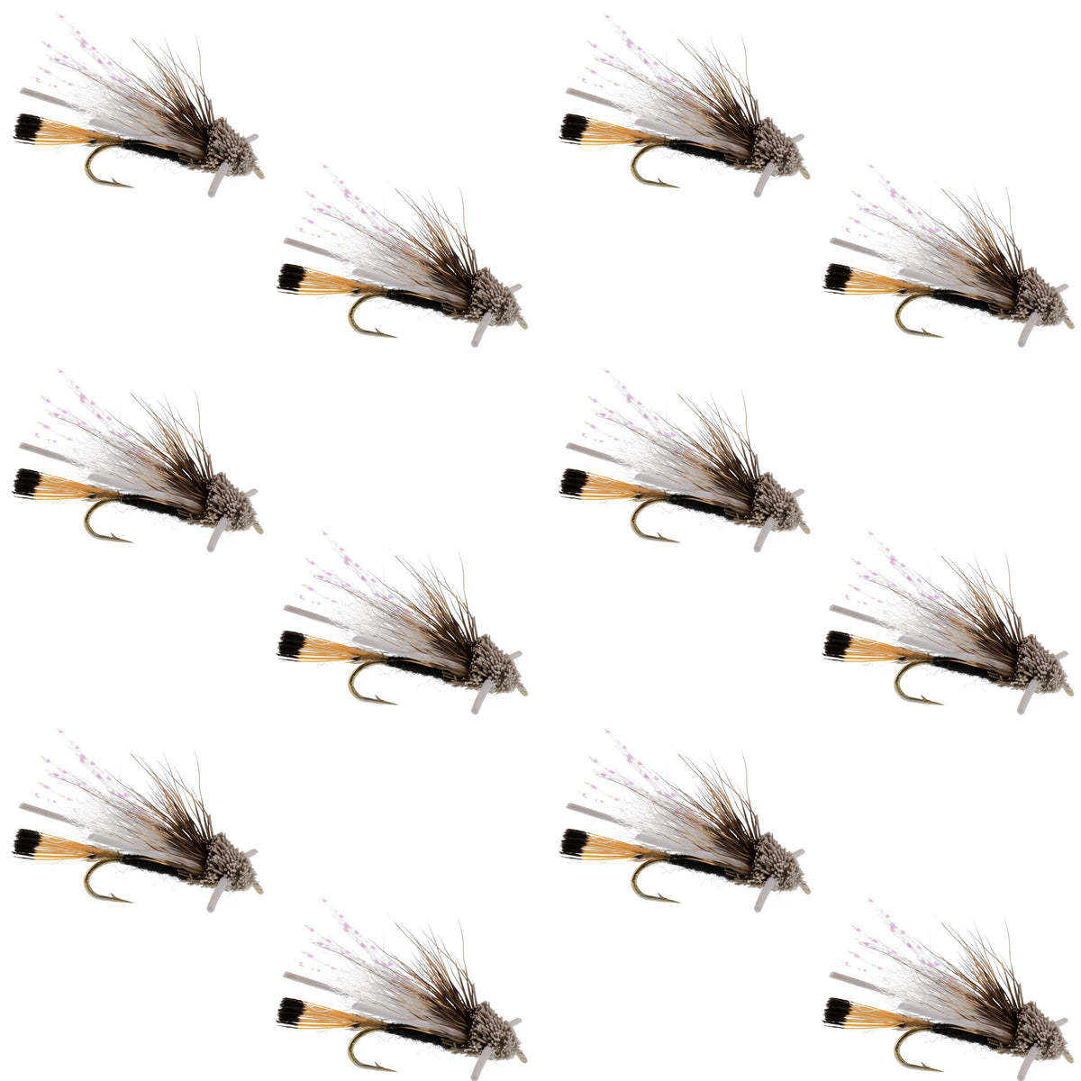 Turcks Tarantula Black Terrestrial Dry Fly - 12 Flies Size 12