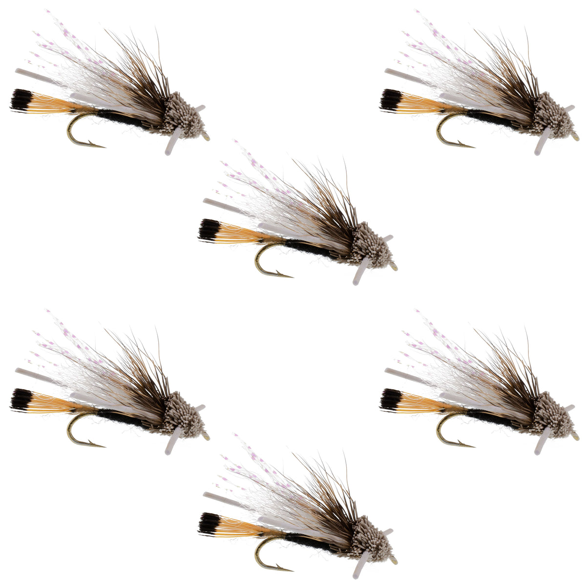 Turcks Tarantula Black Terrestrial Dry Fly - 6 Flies Size 12