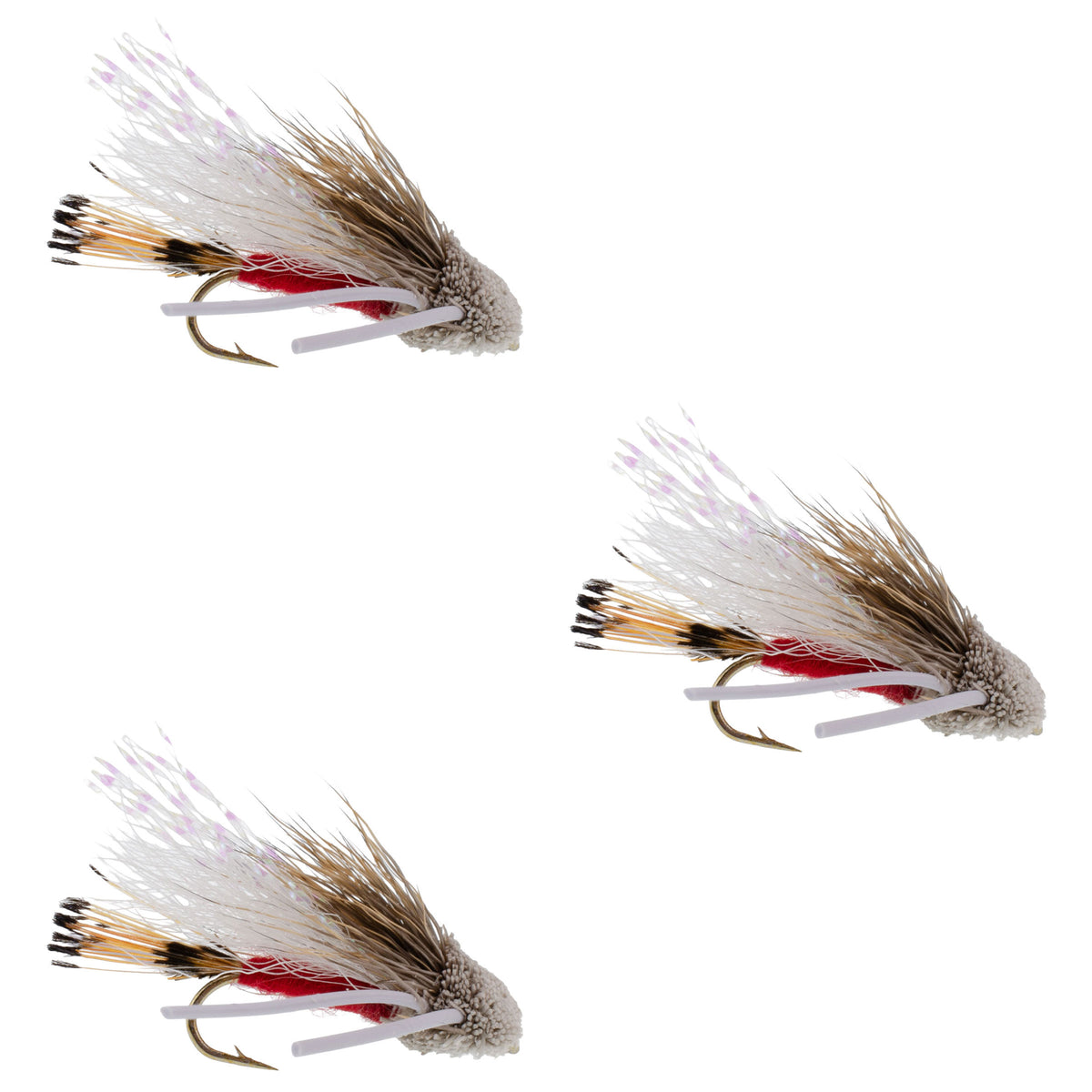 3 Pack Turcks Tarantula Red Terrestrial Dry Fly - Size 12