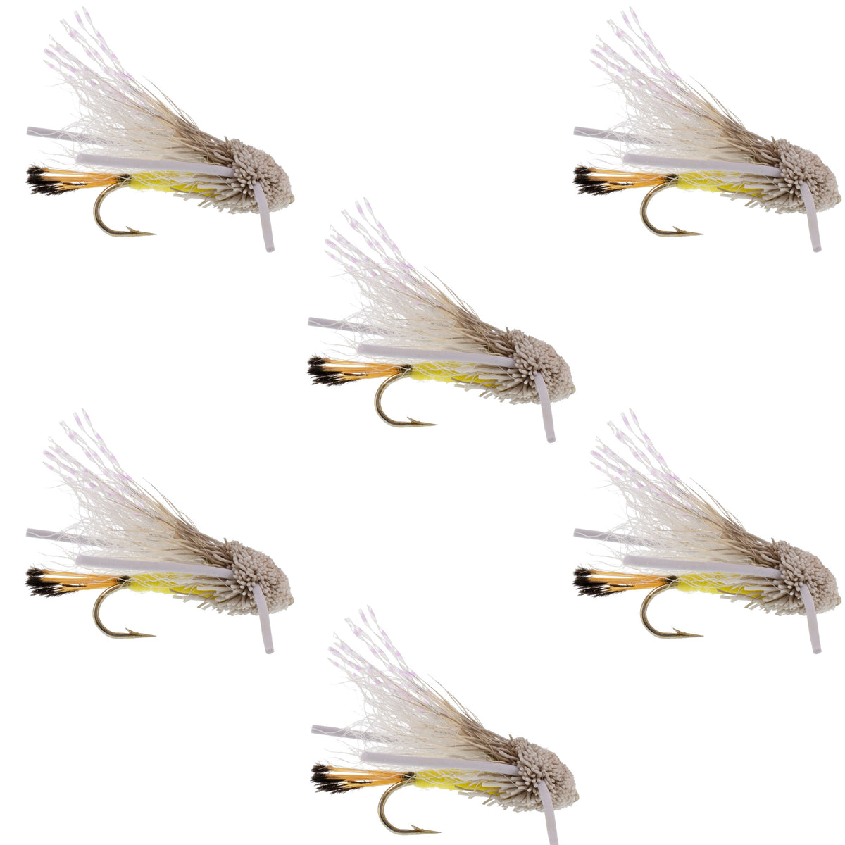 Turcks Tarantula Yellow Terrestrial Dry Fly - 6 Flies Size 12