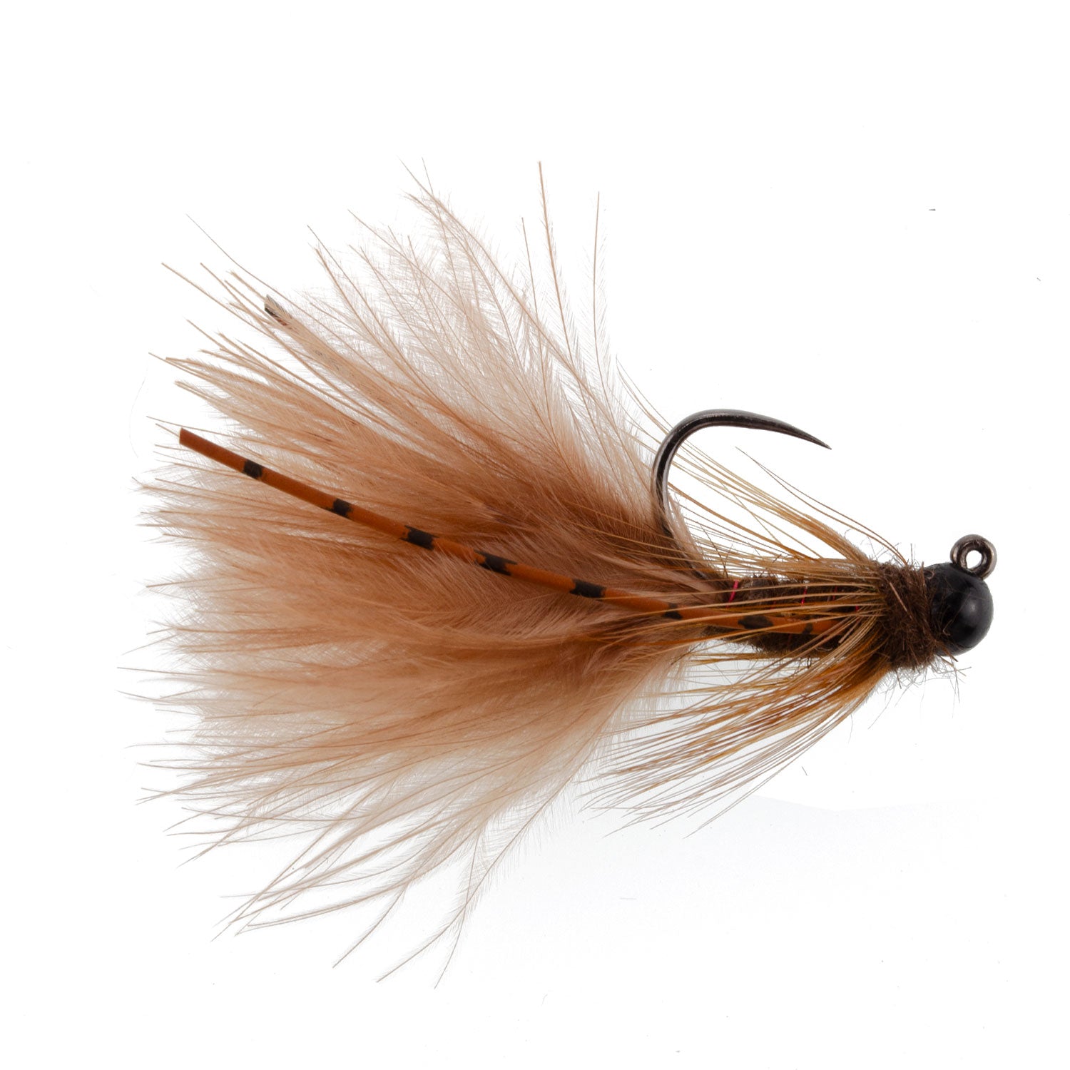 3 Pack Tungsten Bead Tactical Brown Mini Bugger Euro Nymph Fly - Size