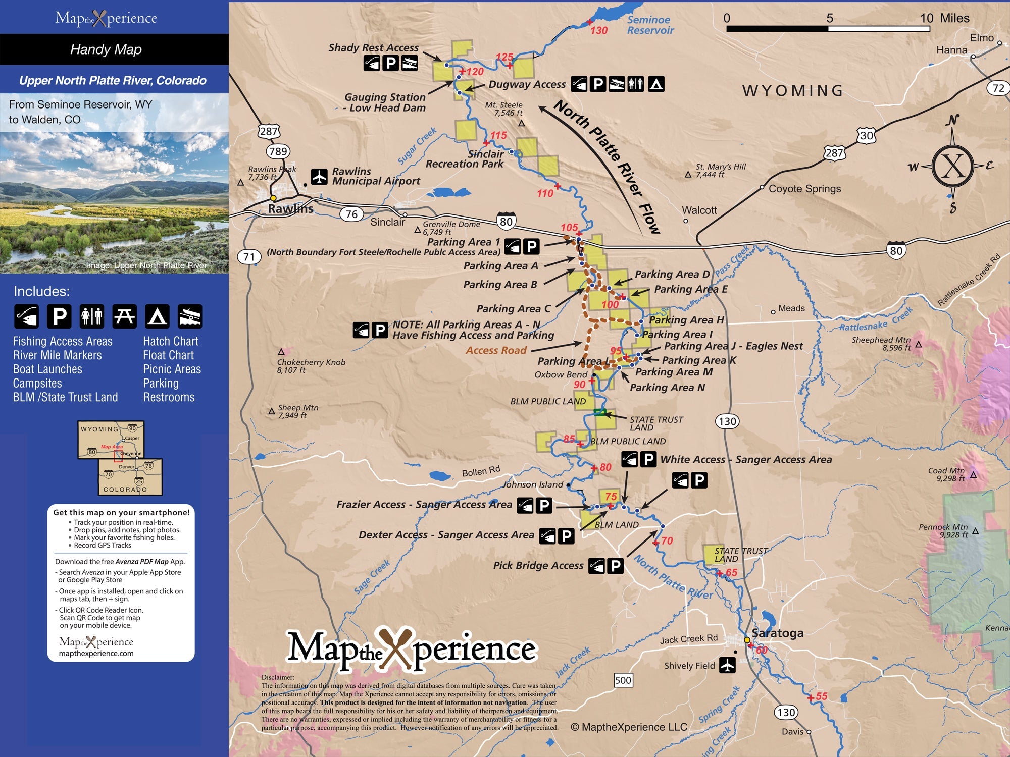 Upper North Platte River Wyoming Fly Fishing Map | Public Access Guide
