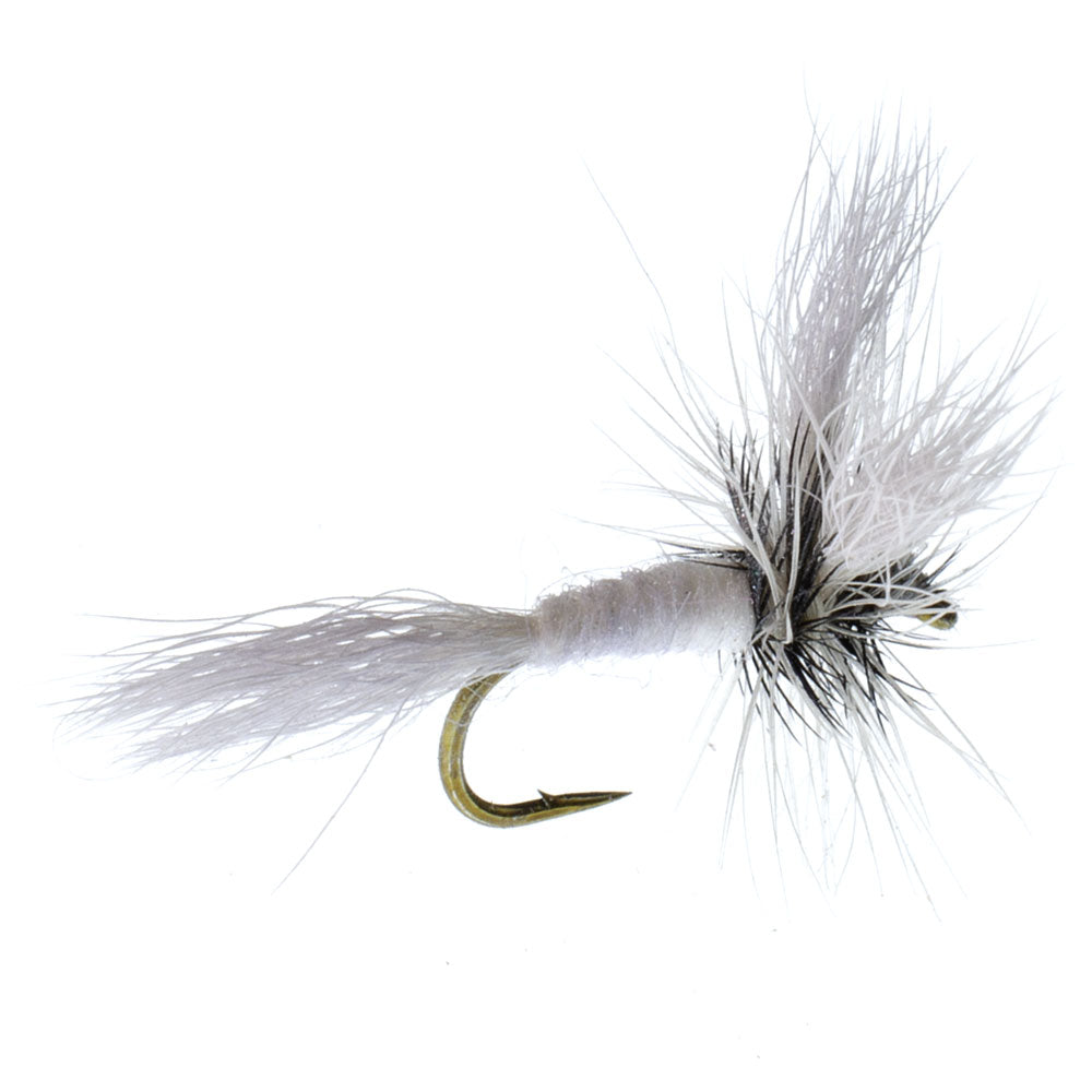 White Wulff Classic Hair Wing Dry Fly - 1 Dozen Flies Hook Size 10