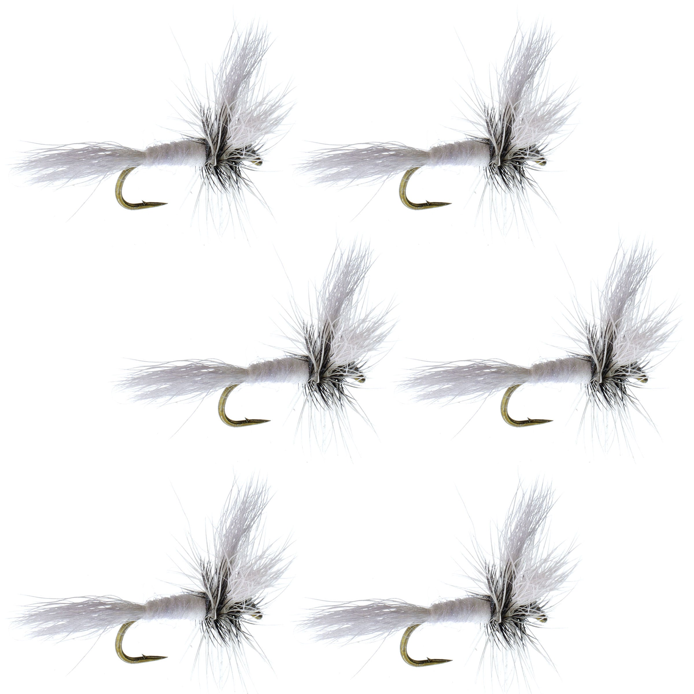 White Wulff Classic Hair Wing Dry Fly - 6 Flies Hook Size 10