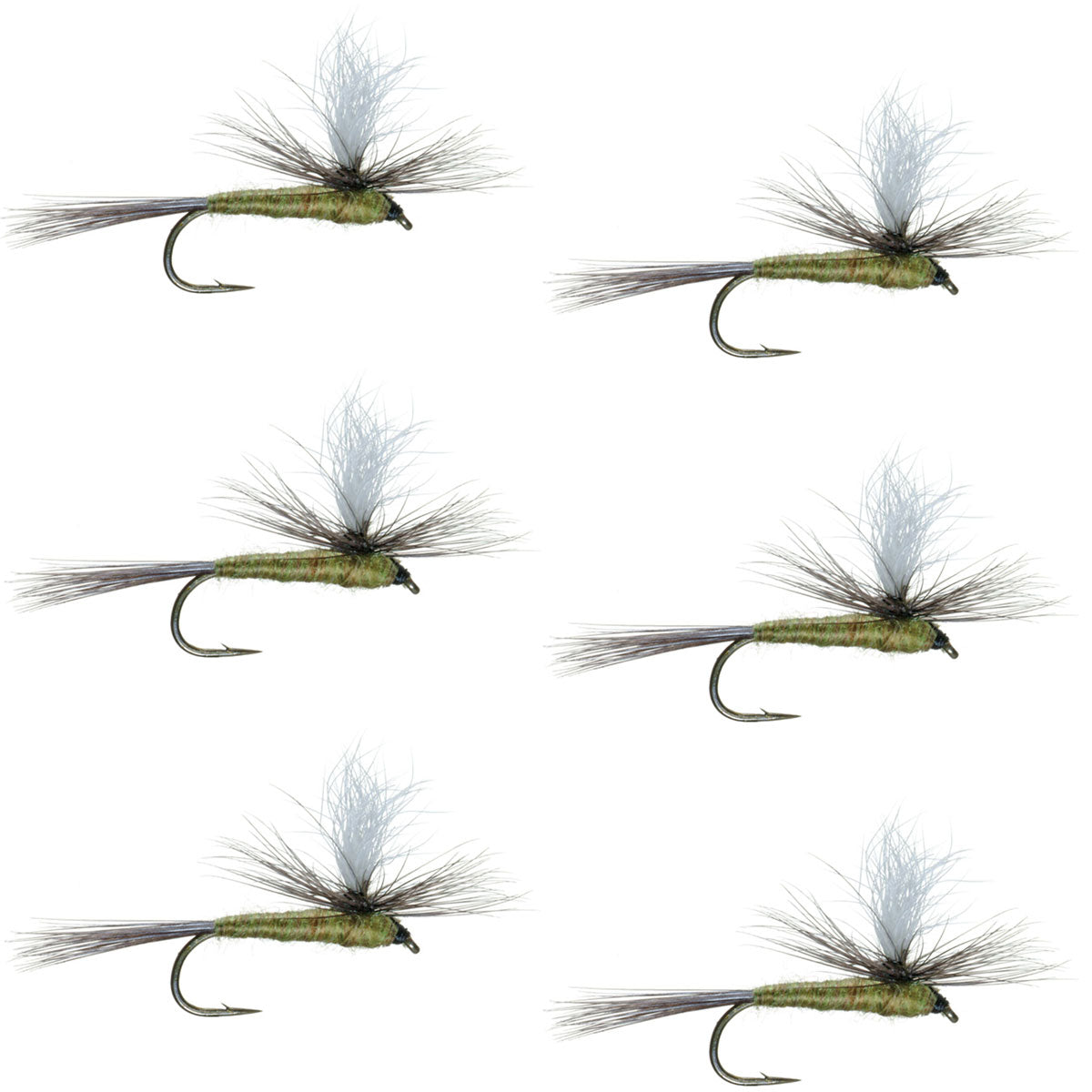 Blue Wing Olive BWO Parachute Dry Fly - 6 Flies Size 16