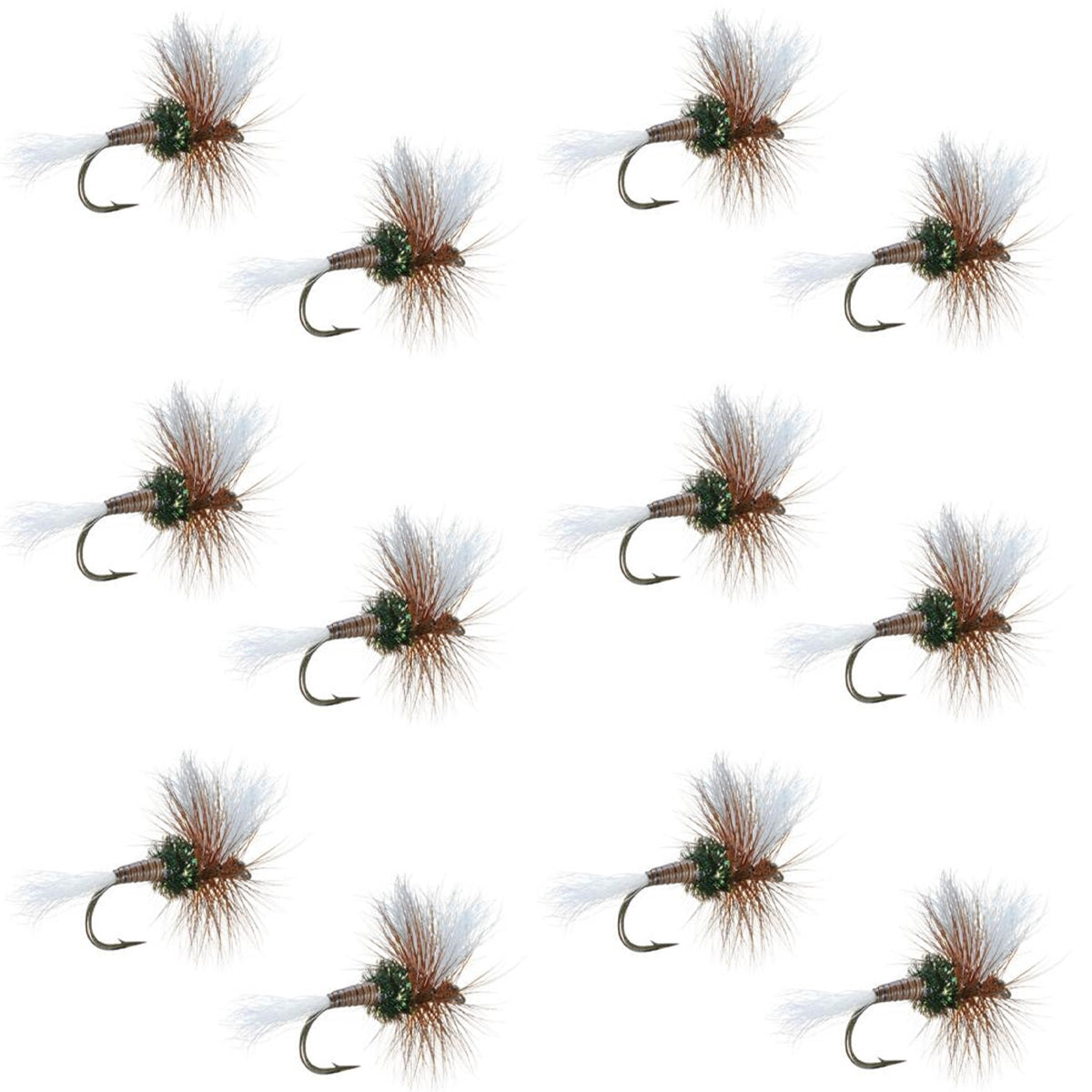 H &amp; L Variant Classic Dry Fly - 1 docena de moscas anzuelo tamaño 14