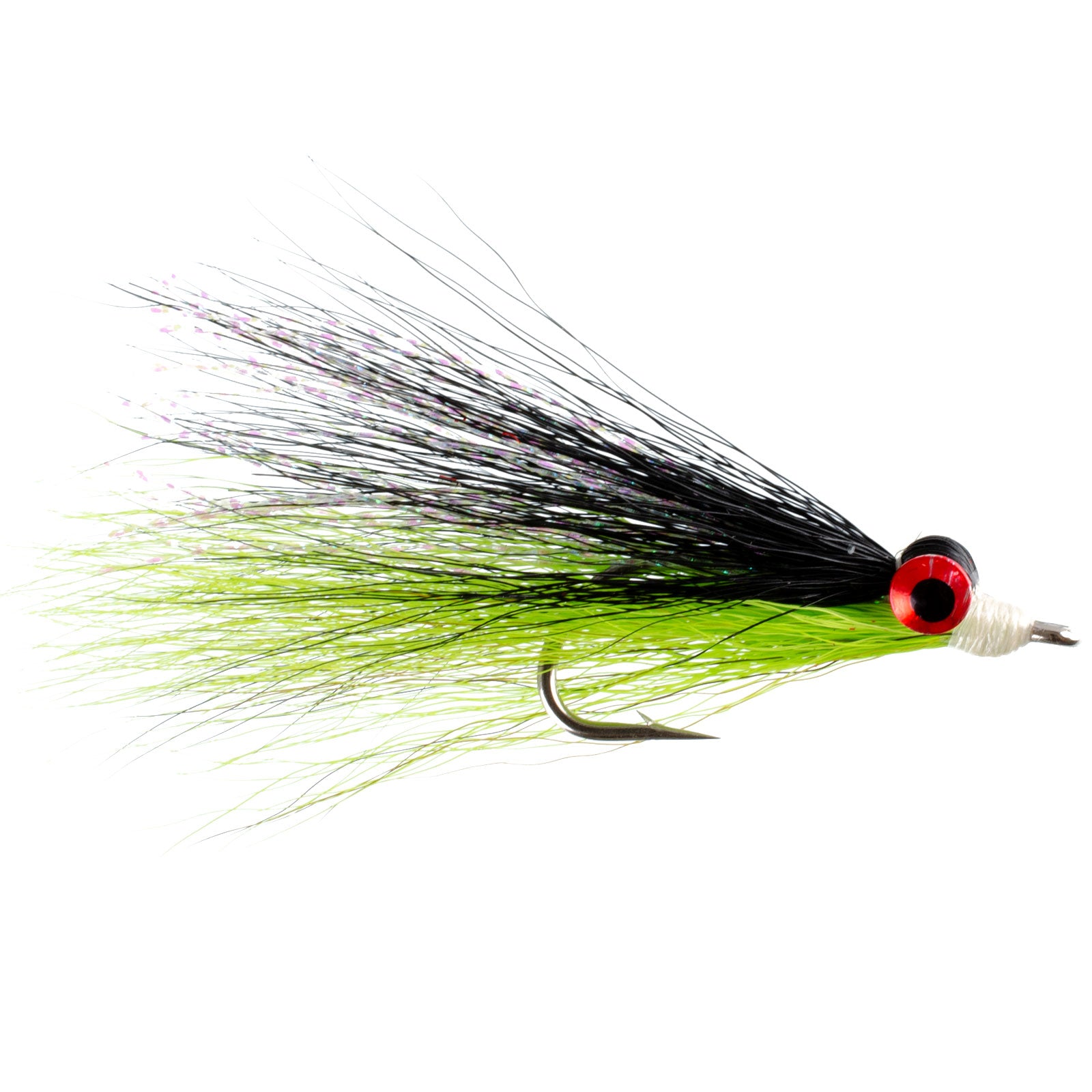 Clousers Deep Minnow Chartreuse Black - Streamer Fly Fishing Flies - 4 Saltwater and Bass Flies - Hook Size 1/0