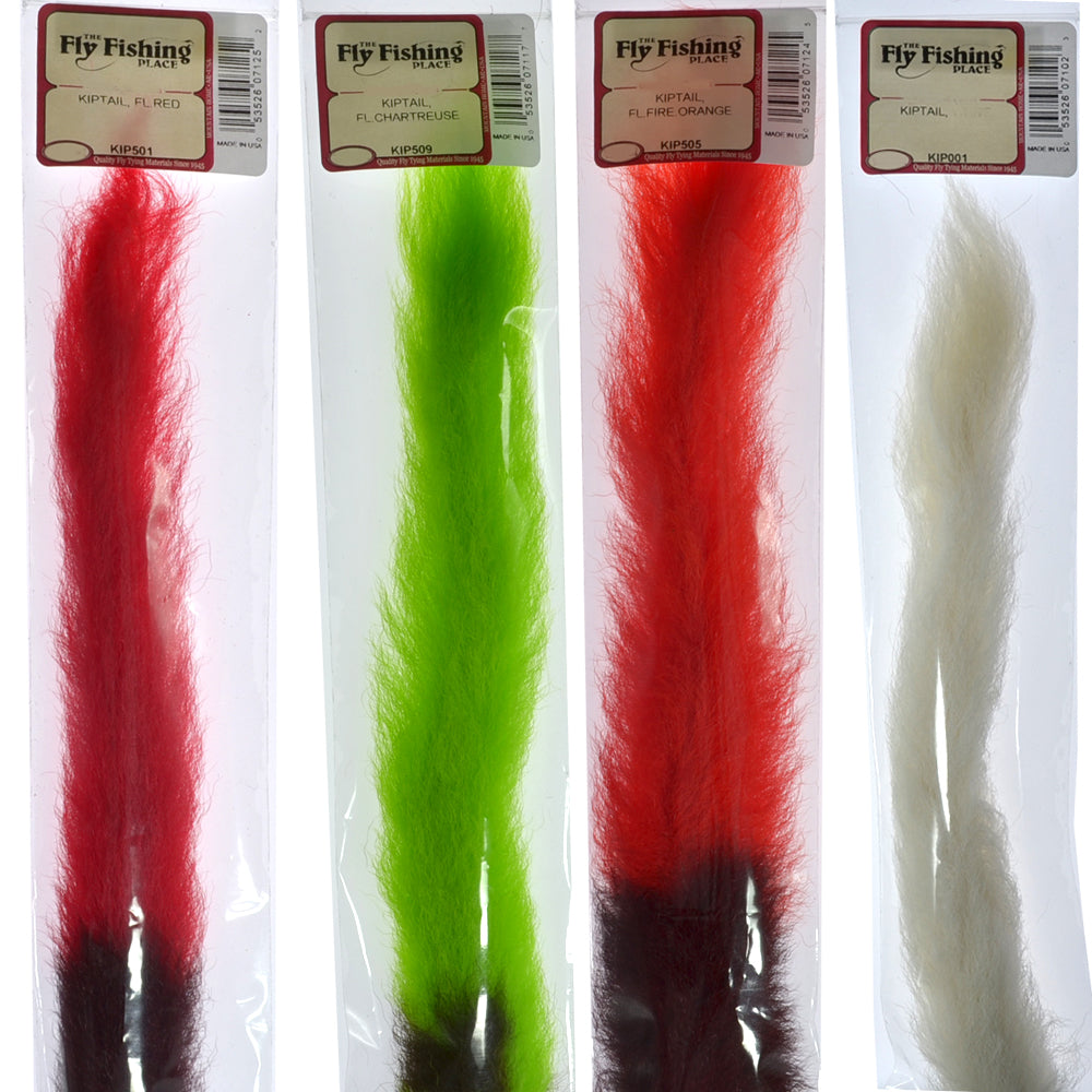 Select Grade Calf Tails - Kiptails - Master Pack - 4 Fluorescent Colors - White Fire Orange Chartreuse Red