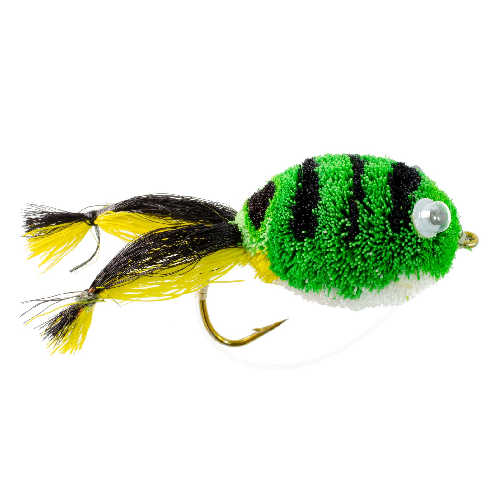 Bass Bug Collection - Set of 12 Bass Fly Fishing Flies - Surface Poppers Frog, Rat, Mouse and Divers  - Hook Sizes 2,4, 6 and 8