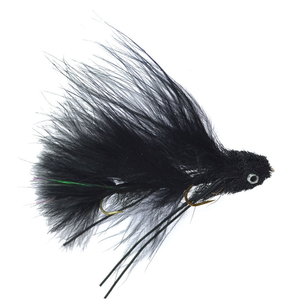 Mini Sex Dungeon Streamer Black- Size 6 - Articulated Trout Bass Steelhead Salmon and Bass Fly Fishing Flies