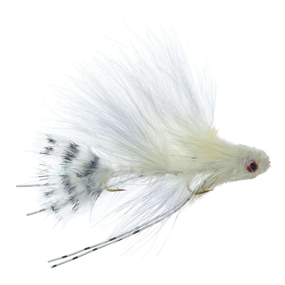 Mini Sex Dungeon Streamer White - Size 6 - Articulated Trout Bass Steelhead Salmon and Bass Fly Fishing Flies