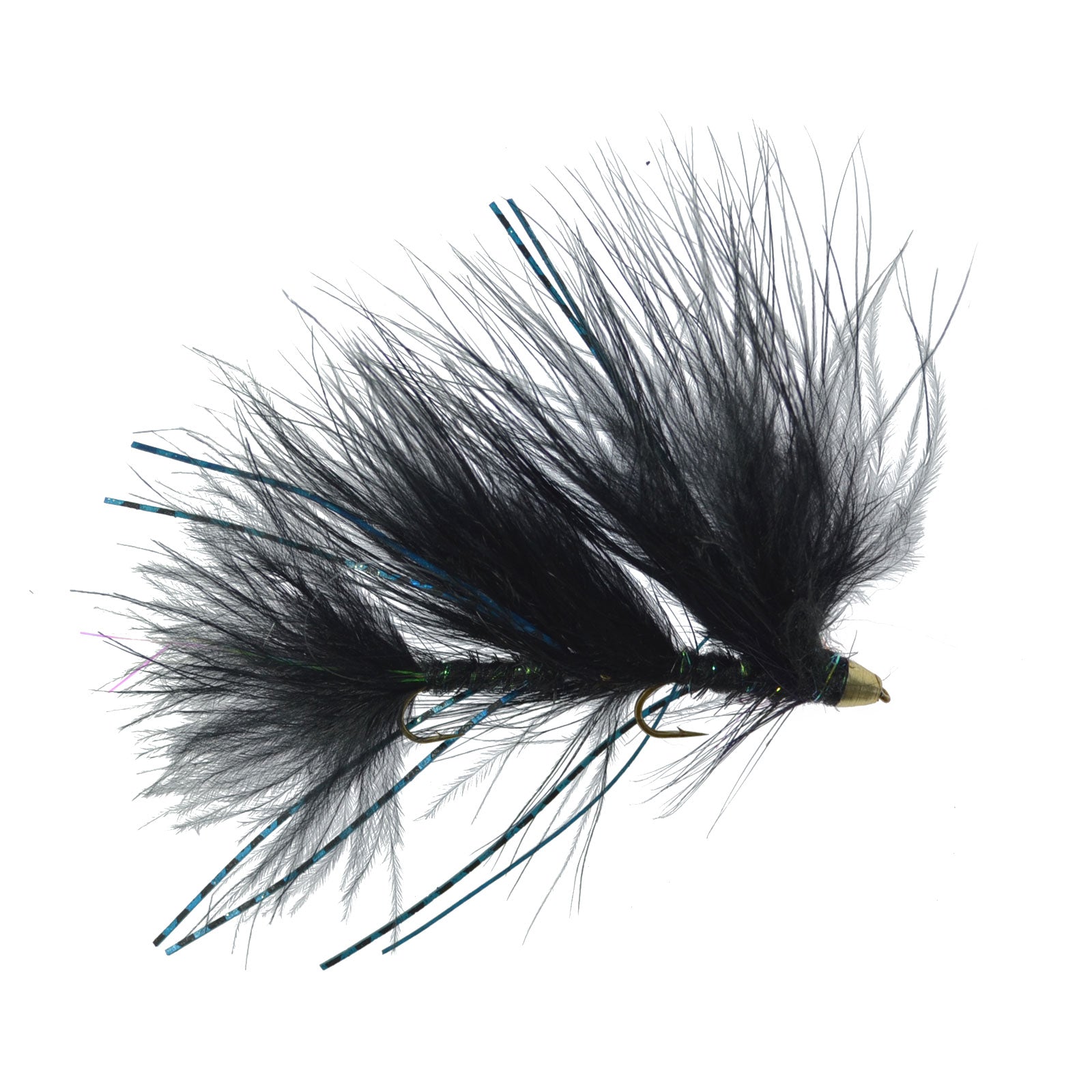 3 Pack Circus Peanut Envy Streamer Black - Size 6 - Articulated Trout Bass Steelhead Salmon and Bass Fly Fishing Flies