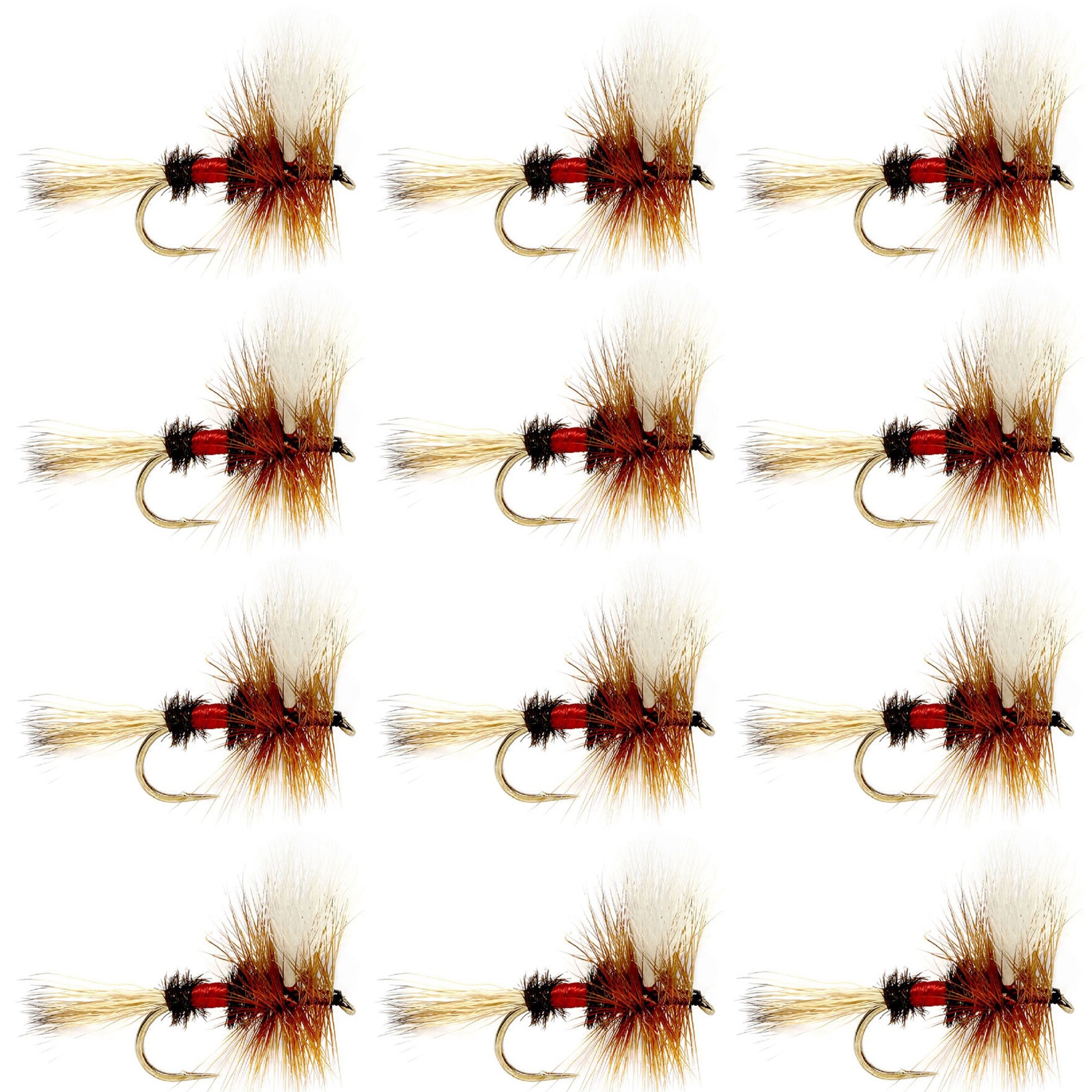 Royal Wulff Classic Trout Dry Fly Fishing Flies - Set of 12 Flies Size 12 - One Dozen