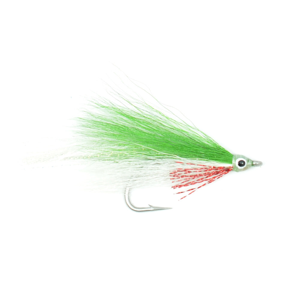 Lefty's Deceiver Fly Fishing Fly - Green/White - Hook Size 1/0