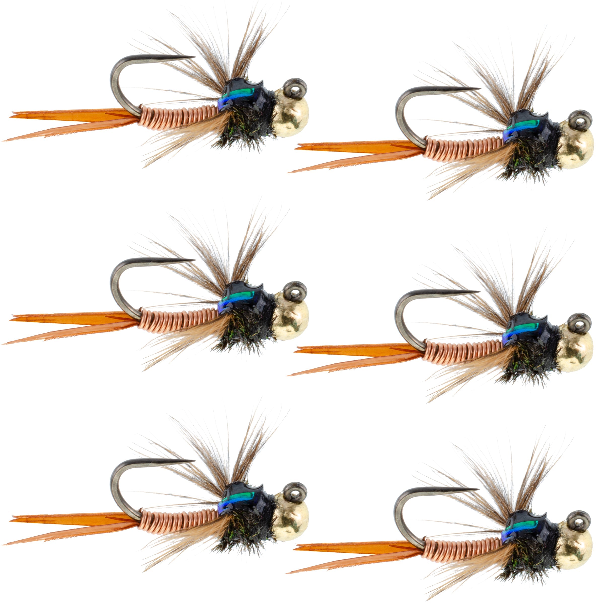 1 DOZEN BEAD HEAD RED WINE AND COPPER NYMPHS FOR FLY FISHING-BH-42