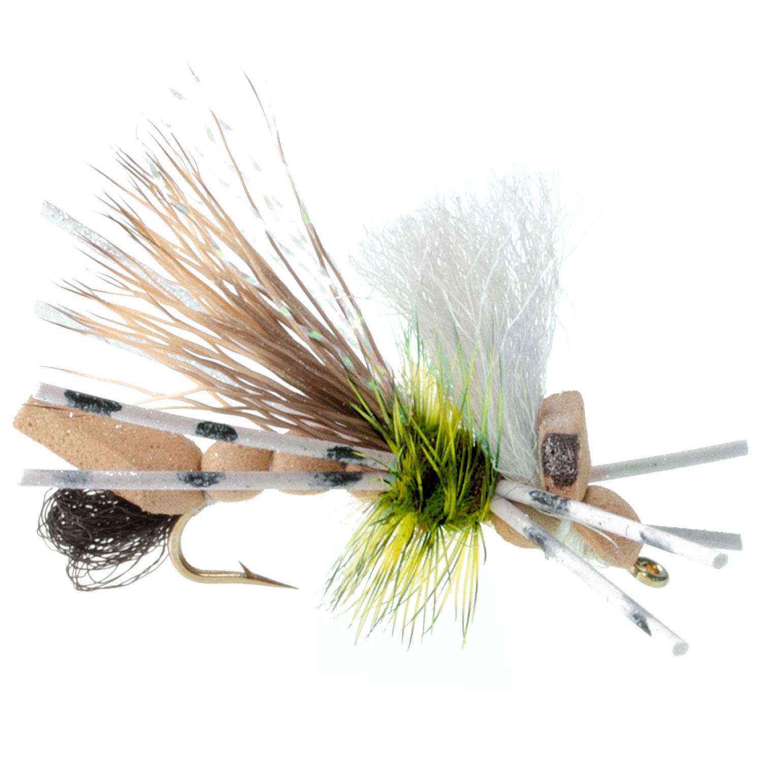Trout Fly Assortment - Dropper Hopper Foam Body 12 Flies 4 Patterns Trout Fishing Fly Collection