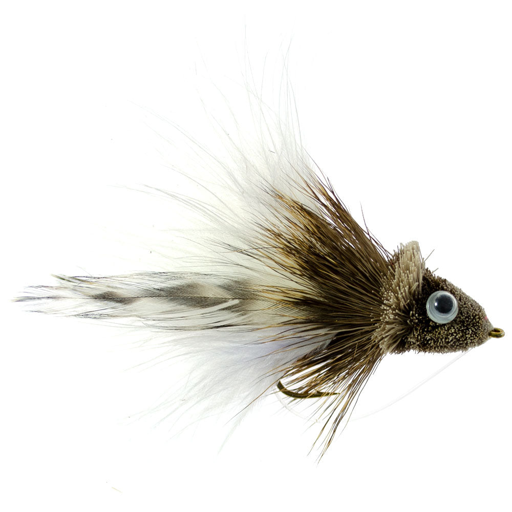 Deer Hair Diver Size 4 - White Marabou Bass Fly Fishing Bug Wide Gape Bass Hooks With Weed Guard