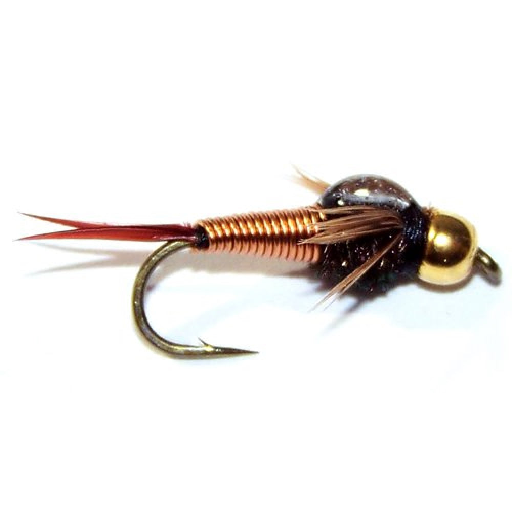 Discount Flies Copper John Fly Fishing Flies – Fishing Kit w/18 Nymph Flies  + 1 Fly Box – Flies for Fly Fishing on Strong, Sharp Hooks – Realistic 